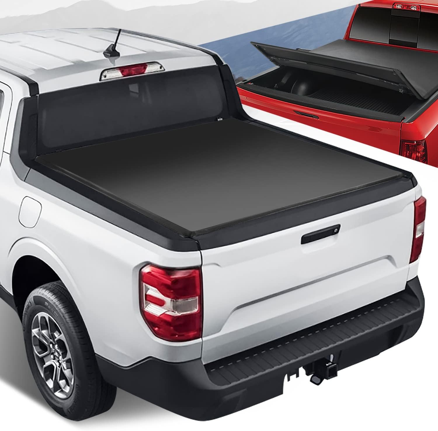 TYGER T1 Soft Roll-Up Tonneau Cover For 2019-2024 Ram 1500 5'7" Bed - No Drill
