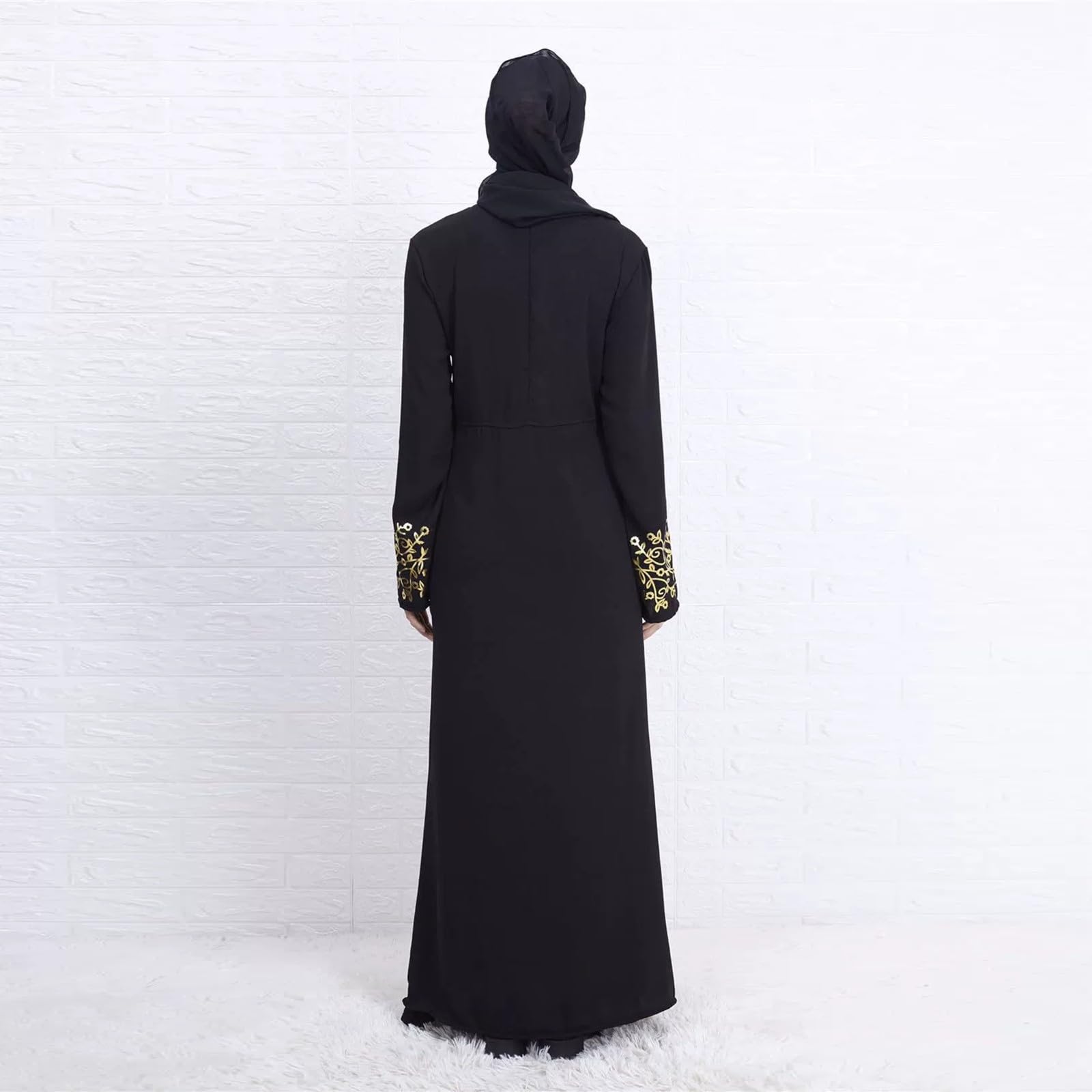 Abaya Muslim - Vestito da preghiera da donna, a maniche lunghe, islamiche, per preghiera, per feste, spose, serate, con Hijab