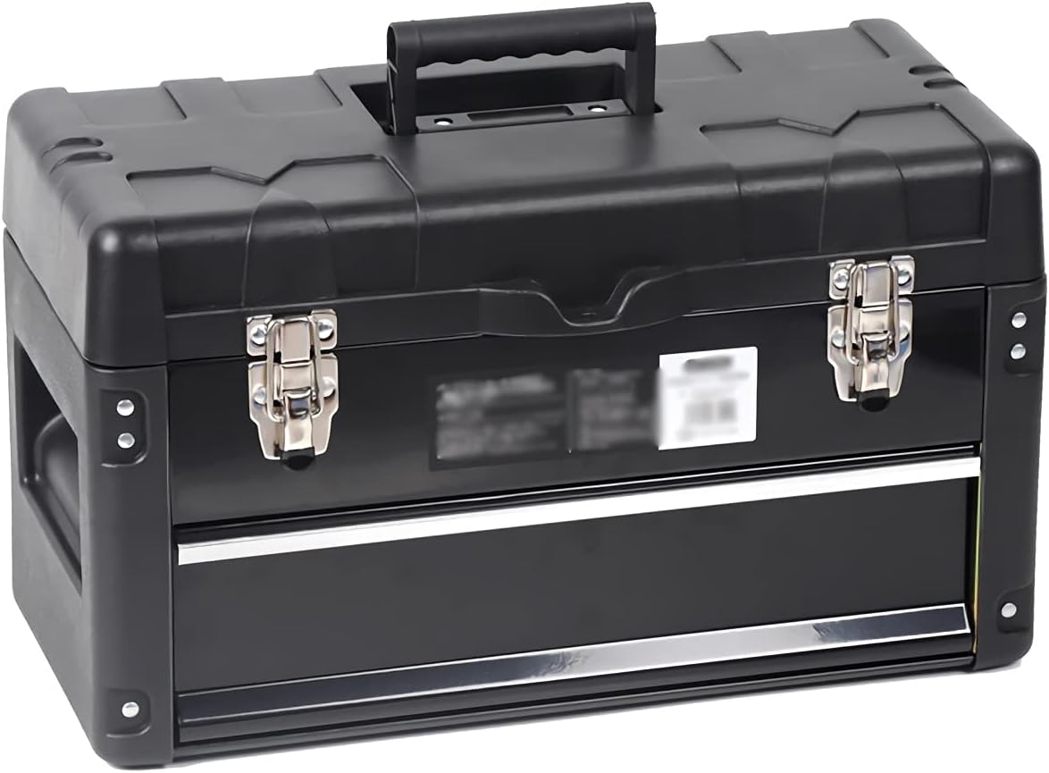 Toolbox Plastic Tool Box with Accessory Drawer and Grip