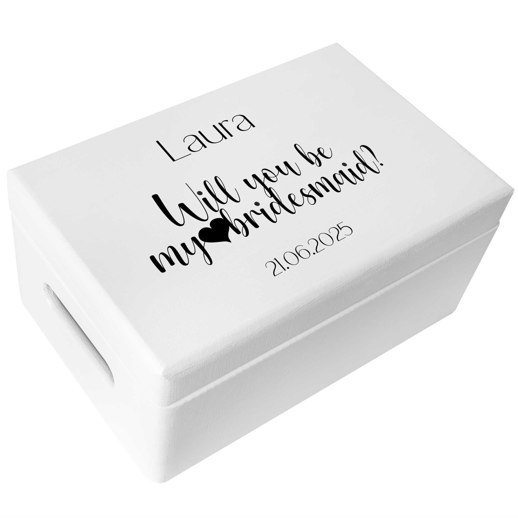 Creative Deco Scatola Ricordo per Damigella, Vuoi Essere la Mia Damigella | In legno, incisione personalizzata, stampa a colori, regalo per chiedere alla futura damigella