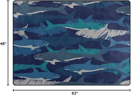 Miniatura 2 de ALAZA Alfombra elegante de camuflaje de tiburón para sala de estar o dormitorio, 5.3 x 4 pies