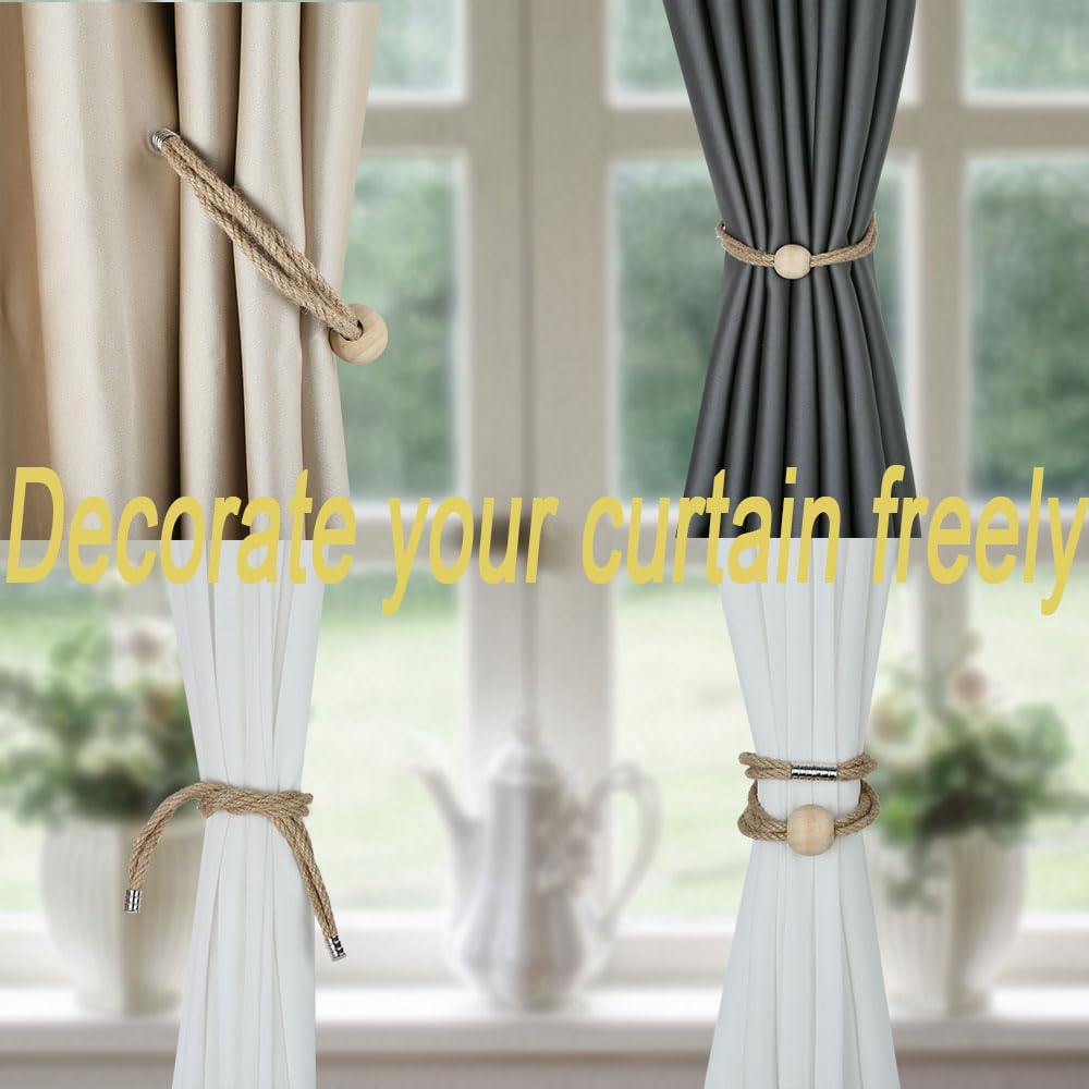 Yuyueda Magnetische Vorhang Raffhalter - 4 Stück Boho Style