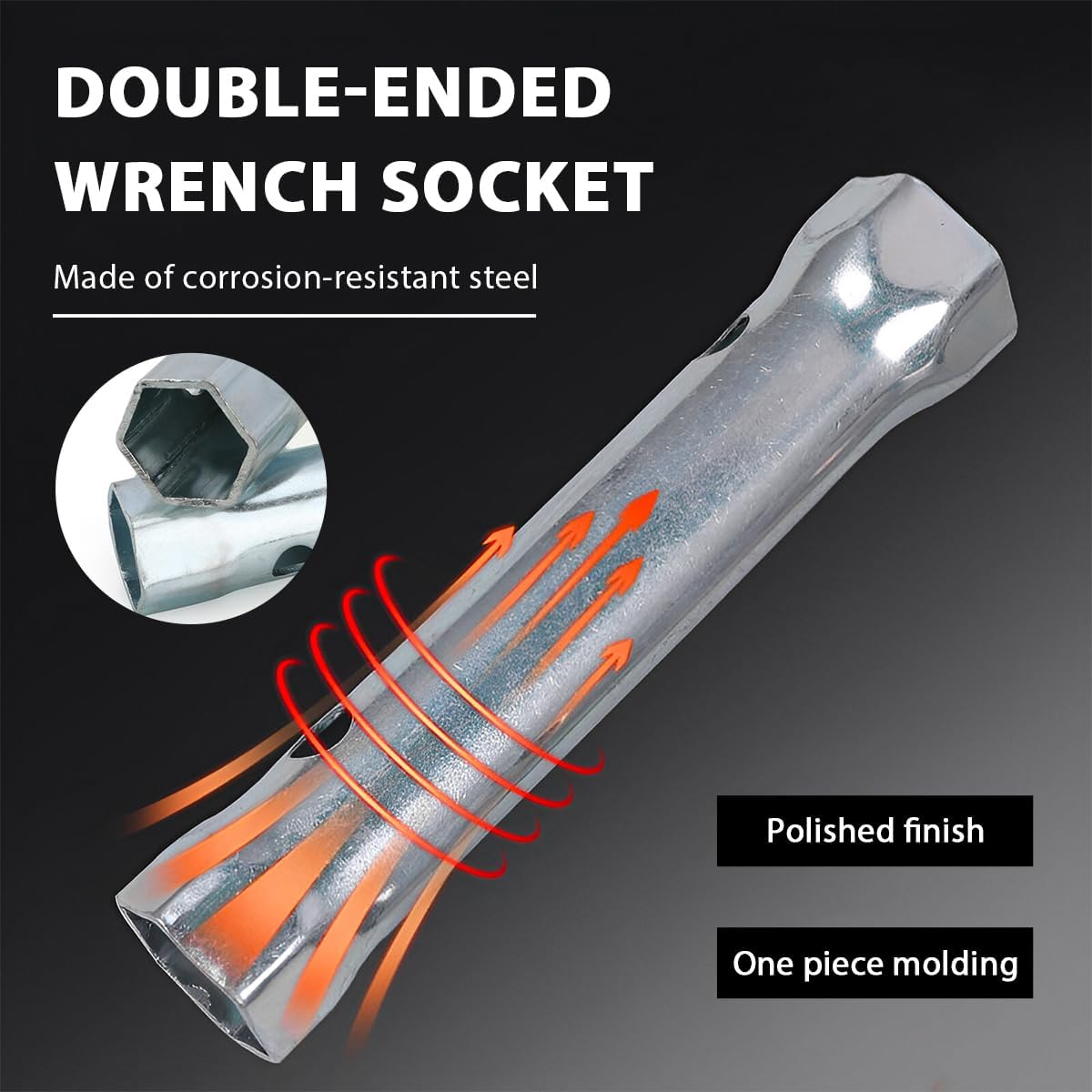 7PCS Plumbers Spanner Wrench Set, 8-19mm Dual-Ended Wrench Socket Plumber Back Nut Tap Spark Plug Spanners, Extended Spark Plug Faucet Wrench Valve Tubular Torque Bar Sockets