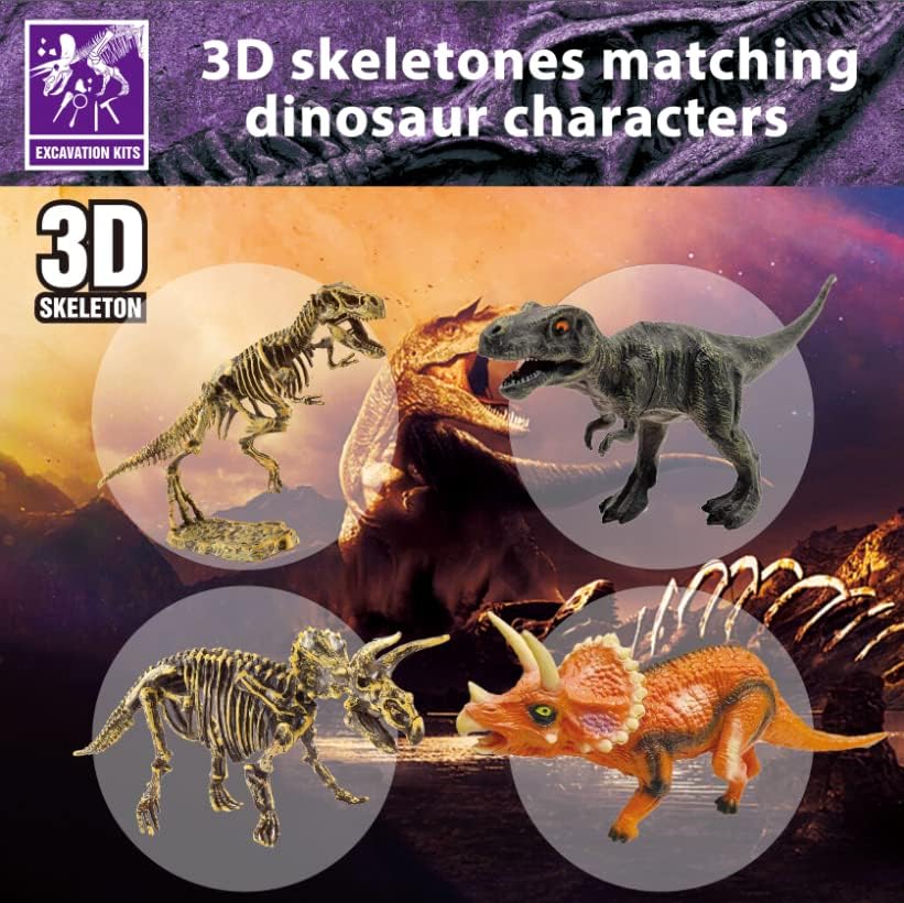 Miniatura 2 de Kit de excavación de fósiles de dinosaurios, kits de excavación de dinosaurios para niños, kits de ciencia educativa, juguetes de dinosaurios para
