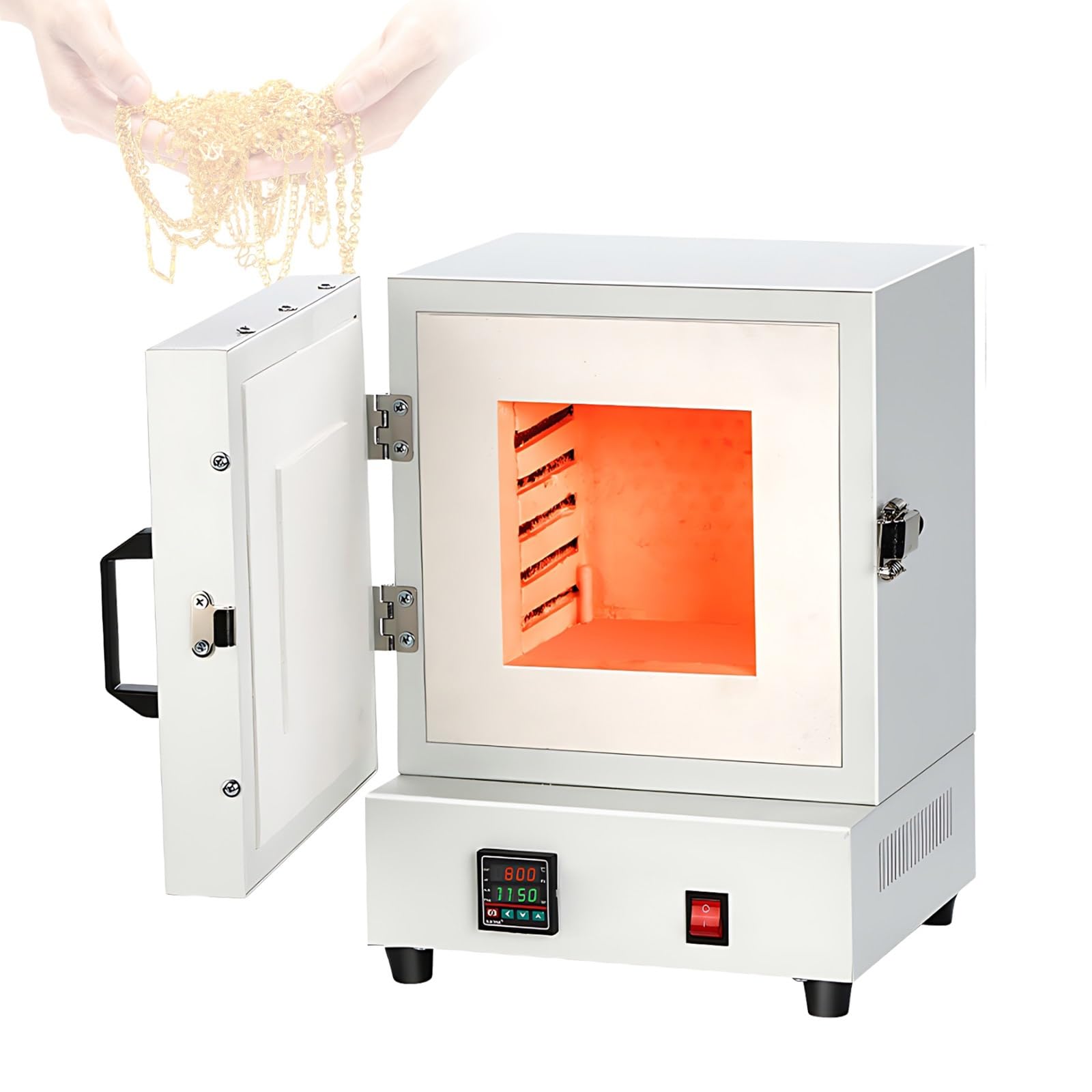 Mini Forno Ceramica Elettrico 2000w, Forno 1150℃ per Casa, Gioielli, Ceramica E Uso Hobby in Piccolo Laboratorio Creativo Professionale per Produzioni Artigianali