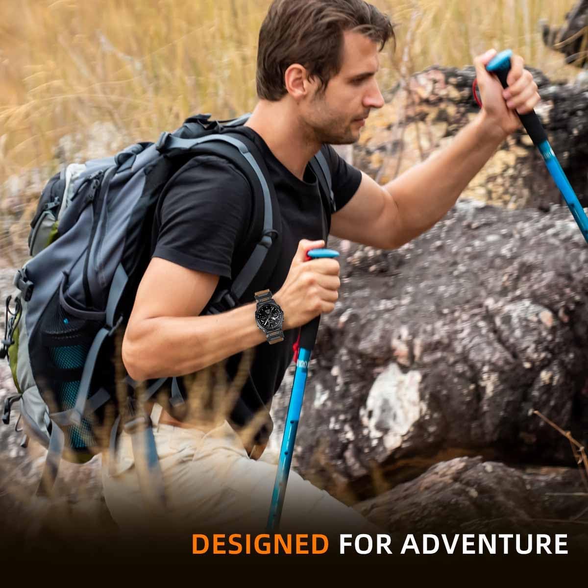 Genuine Leather Ultra Bands 22mm 26mm Designed for Garmin Fenix 8 47mm 51MM/Fenix 5/Fenix 6/Fenix 7/Fenix 5X Plus/Fenix 3/Fenix 6X Pro, Quick Fit Rugged Military Band for Fenix 5X/6X/7X/Forerunner 935/Men - Image 7