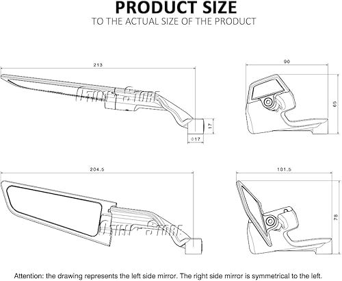 Miniatura 8 de Espejos laterales universales para motocicleta, espejos retrovisores giratorios con kits de montaje en manillar, se adapta a Ducati Streetfighter