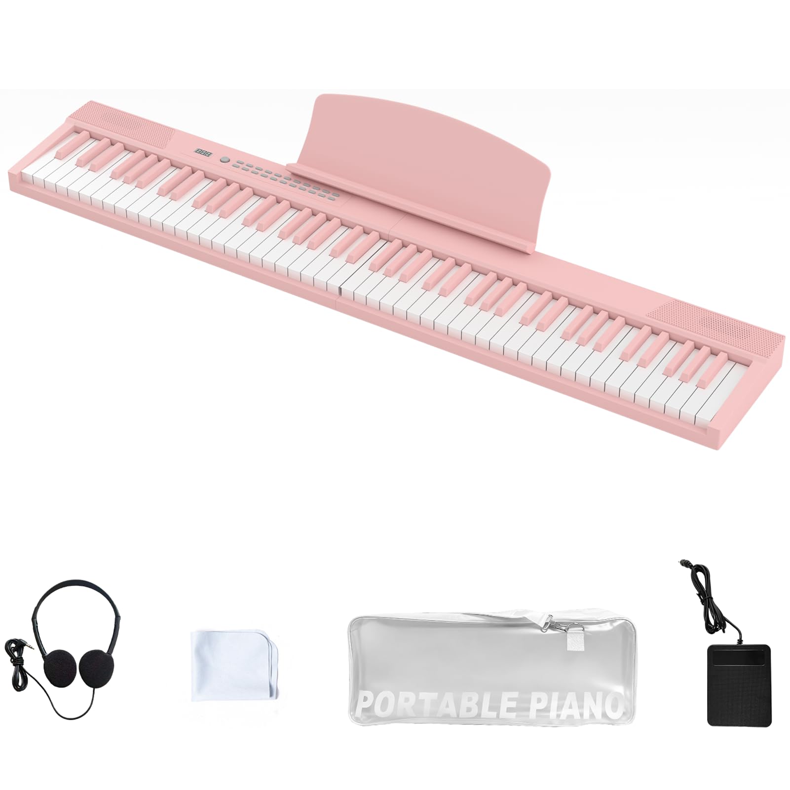 電子ピアノ 88鍵盤 折りたたみキーボード ピアノ 軽量 ピンク　N144 Amazon | 電子ピアノ 88鍵盤 折りたたみキーボード Piano 軽量 携帯