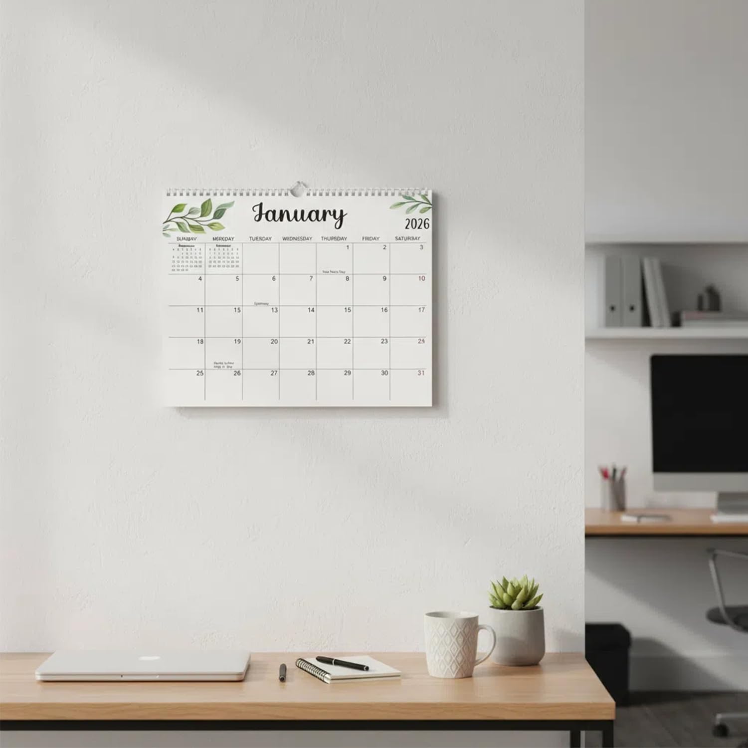 Calendario da parete 2026-2027, planner mensile gennaio-dicembre, 35,5 x 28,9 cm, grande formato con spazio di scrittura extra-large, carta spessa 120 g/m², specifico per pianificazione familiare e