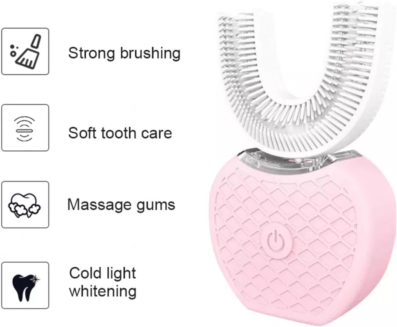 VIDECOR Ultrasonic Toothbrush, Automatic Toothbrush 360 Auto Sonic Toothbrush, Teeth whitening Brush with Charging 360° Ultrasonic Electric Toothbrush for Adult,Pink
