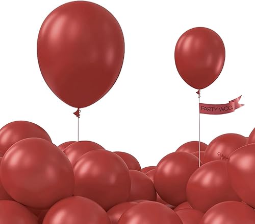 PartyWoo Globos de color rojo rubí, 52 globos rojos de 12 pulgadas, globos de látex para guirnalda de globos o arco de globos como decoración de