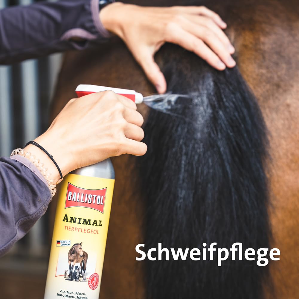 Ballistol Unisex – Erwachsene Animal Tierpflege-Öl 500ml Dose, Farblos, 6 Stück | Flüssiges Tierpflegeöl, Huf-, Schweif- und Fell-Pflege für Hund, Katze, Pferd, Hof- & Haustiere, Hof