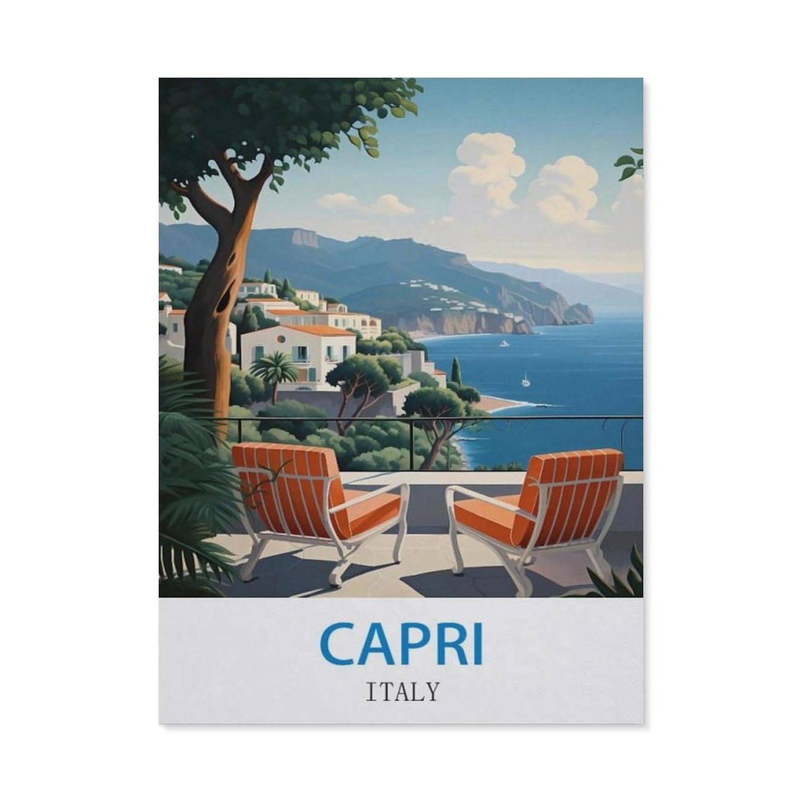 BEAYODKP DIY Diamond Art Kits，Capri Italy ， Island（30 x 40 cm）