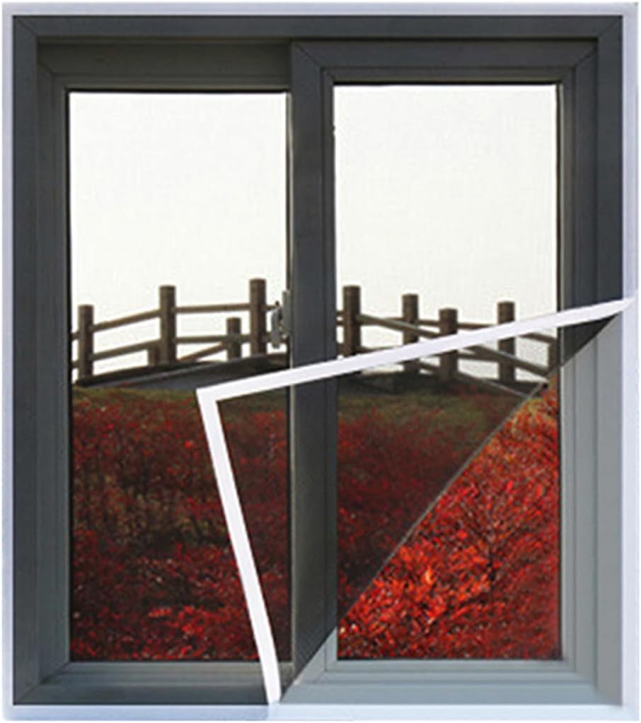 Self-Adhesive Mosquito Window Net, Reusable Window Screens, Mosquito Mesh Net for Windows, Doors, Black Net White Edge, 150x150cm