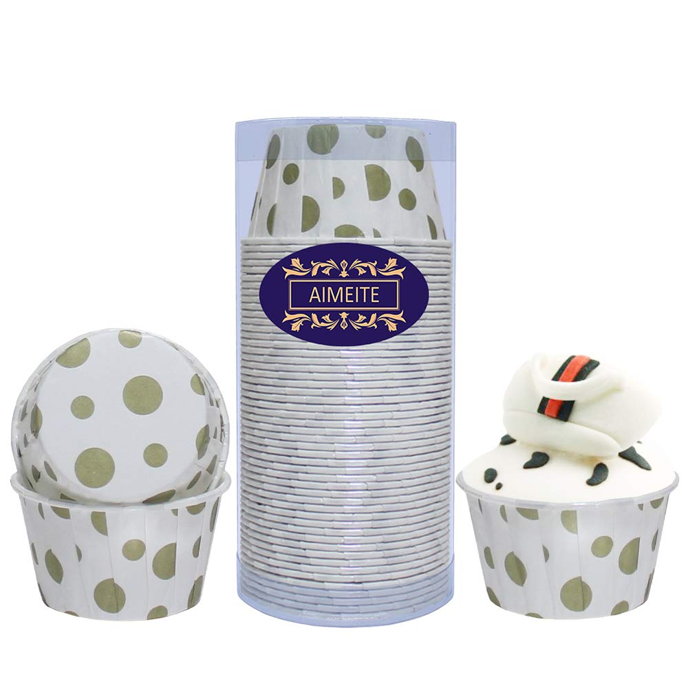 AIMEITE Caissette Cupcake,50pcs Moule a Cupcake Papier Muffin Moule Cuisson Cupcake Emballage Gateau Patisserie Caissette Muffins (Or AIMEITE Caissette Cupcake,50pcs Moule a Cupcake Papier Muffin Moule Cuisson Cupcake Emballage Gateau Patisserie Caissette Muffins (Or