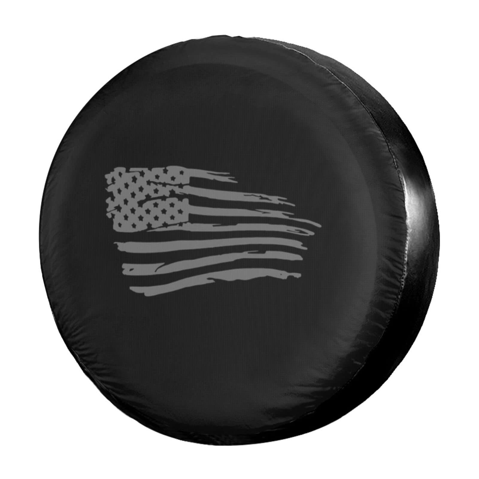Foruidea Waving American Flag Military Spare Tire Cover Dust-Proof Wheel Tire Cover Fit Trailer, RV, SUV and Many Vehicle 15 Inch