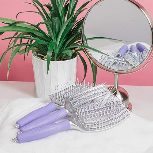 Miniatura 6 de Olivia Garden Cepillo de dedo para el cuero cabelludo abrazando y ventilado cepillo de pelo (kit de 3 piezas)