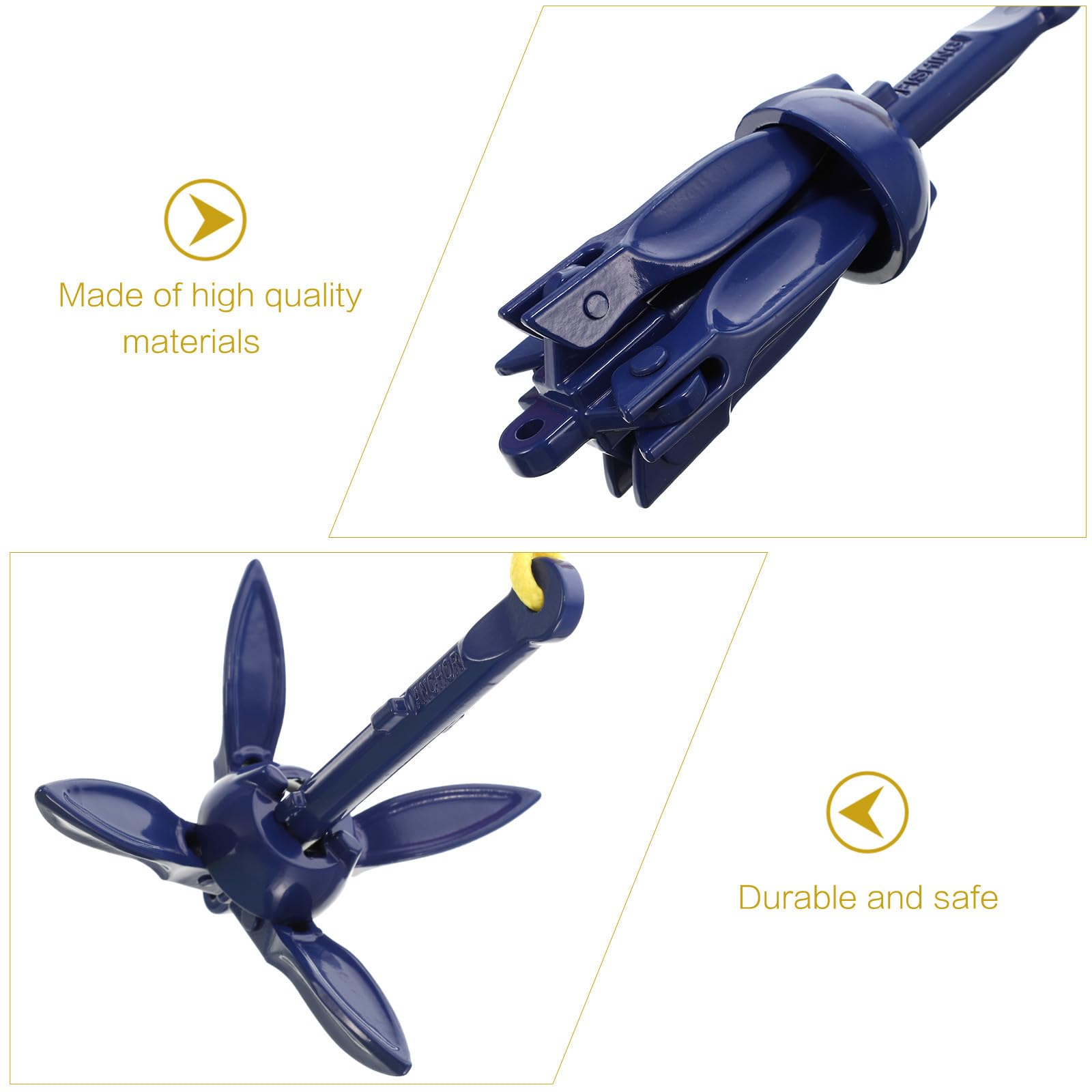 Levemolo Juego de 1 Set de Anclas Plegables de Aleación de Aluminio para Kayak y Balsa, Portátil y Fácil de Transportar Cuerda y Gancho de Resorte