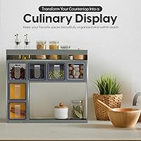 Vista 2 de Spice Rack Organizer for Cabinet – Kitchen Space-Saving Storage Solution Spice Rack Wall Mount or Countertop organizer for pantry, Bathroom or