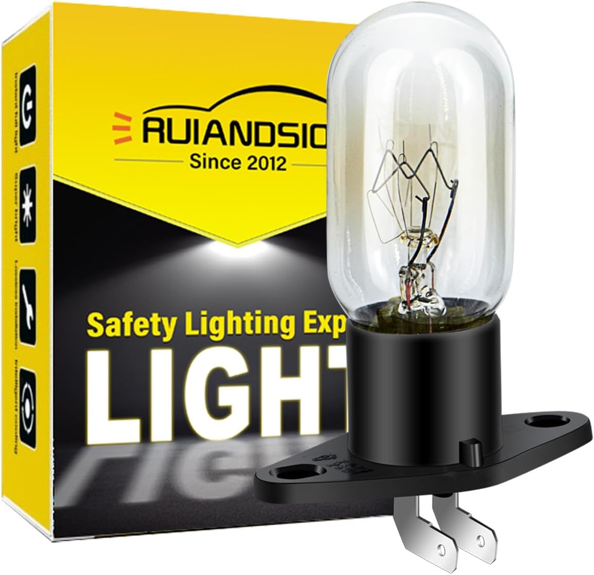 Ruiandsion-Ruiandsion Microwave Bulb Z187 Bank 250V 2A 25W Microwave Lamp Bulb Lamp Universal Lamp for Microwave Bean Oven, Warm White