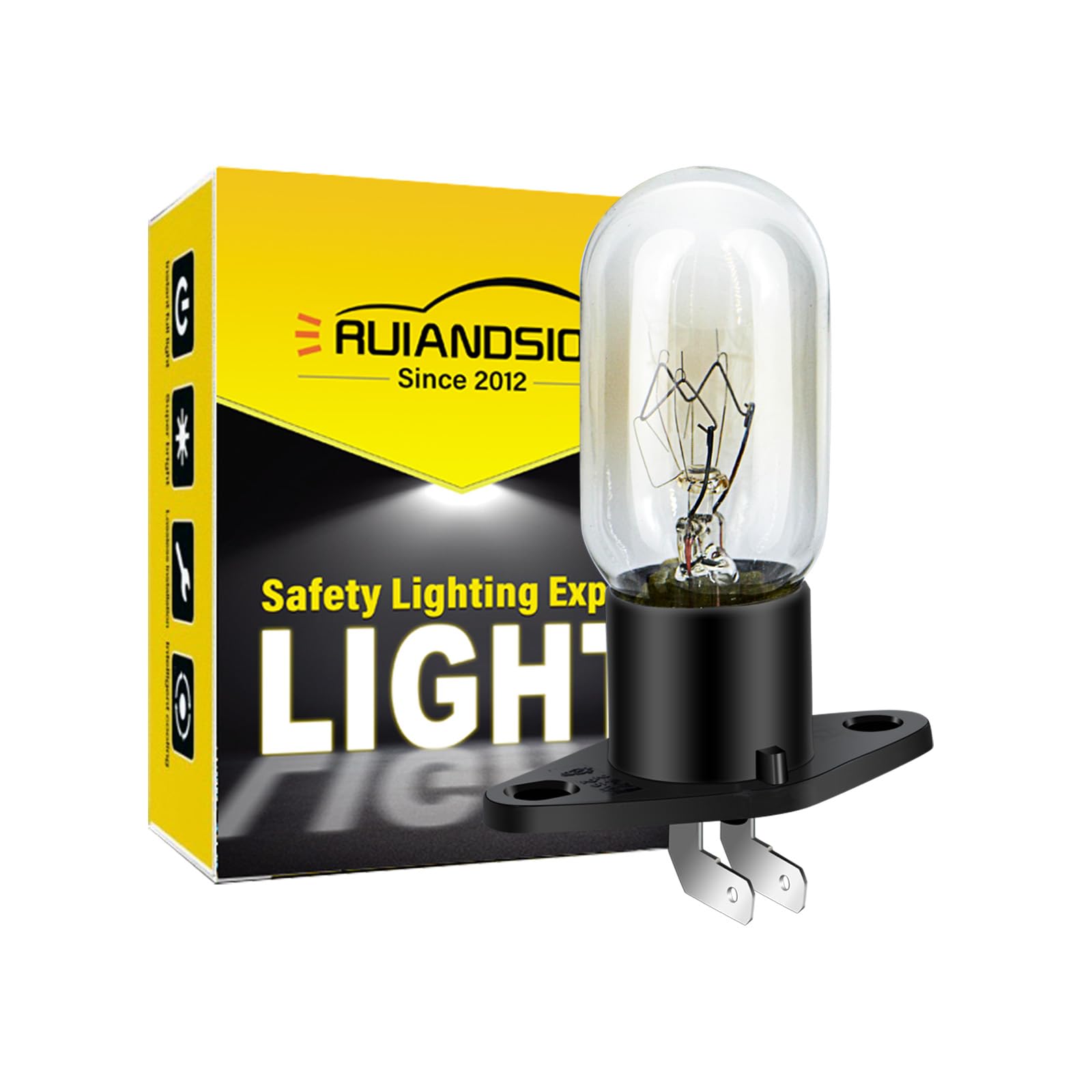 Ruiandsion-Ruiandsion Microwave Bulb Z187 Bank 250V 2A 25W Microwave Lamp Bulb Lamp Universal Lamp for Microwave Bean Oven, Warm White