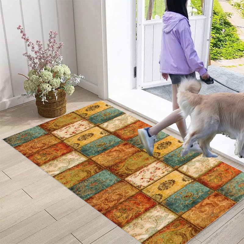 Tapis Couloir Long 70x140cm Antidérapant Lavable - Tapis Cuisine Devant Évier Absorbant