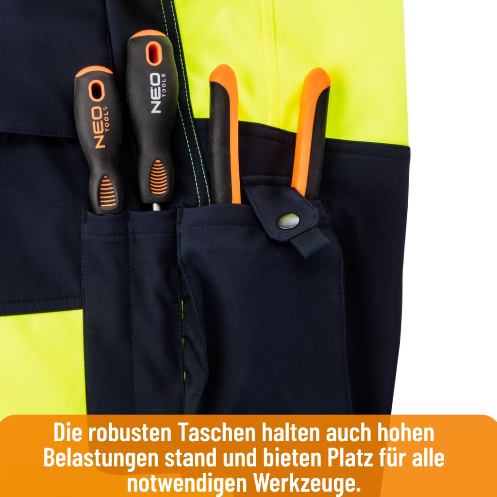 Veste haute visibilité avec bandes réfléchissantes d'alerte en ISO 20471 Veste Orange Jaune Fluo Veste de pluie veste de travail d'alerte protection sécurité Veste