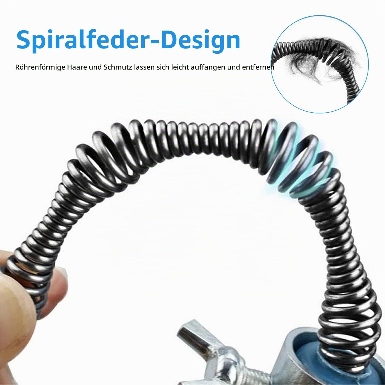 Rohrreinigungsspirale, 13m Abflussreiniger Spirale Ausziehbar, Spirale Abfluss Rohrreinigung mit Schnecke, Rohrspirale Umweltfreundliche für Küche Spülbecken Kanal
