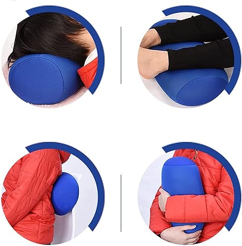 Miniatura 10 de ASkinds 2 almohadas cilíndricas cómodas de rollo de microperlas Jelly Bean Bed Pillow Tube Pillow Cojín para cabeza, cuello, soporte de espalda