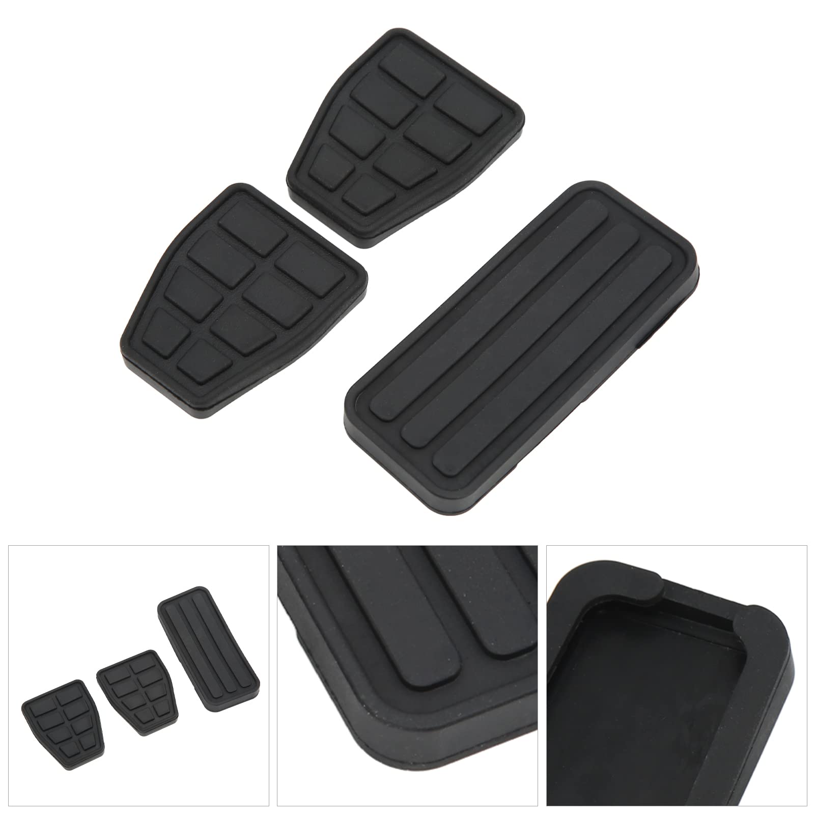 Kit de Almohadillas para Pedales de Coche, 3 Piezas de Almohadilla de Goma para Pedal de Coche y Almohadilla de Pedal de Freno y Almohadilla de Pedal de Acelerador de Repuesto