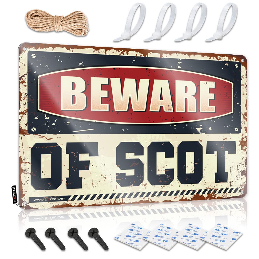 Tin Sign Funny Beware Of Scot Tin Sign Funny Garage Tin Sign Tin Signs Funny Vintage(30X40CM)