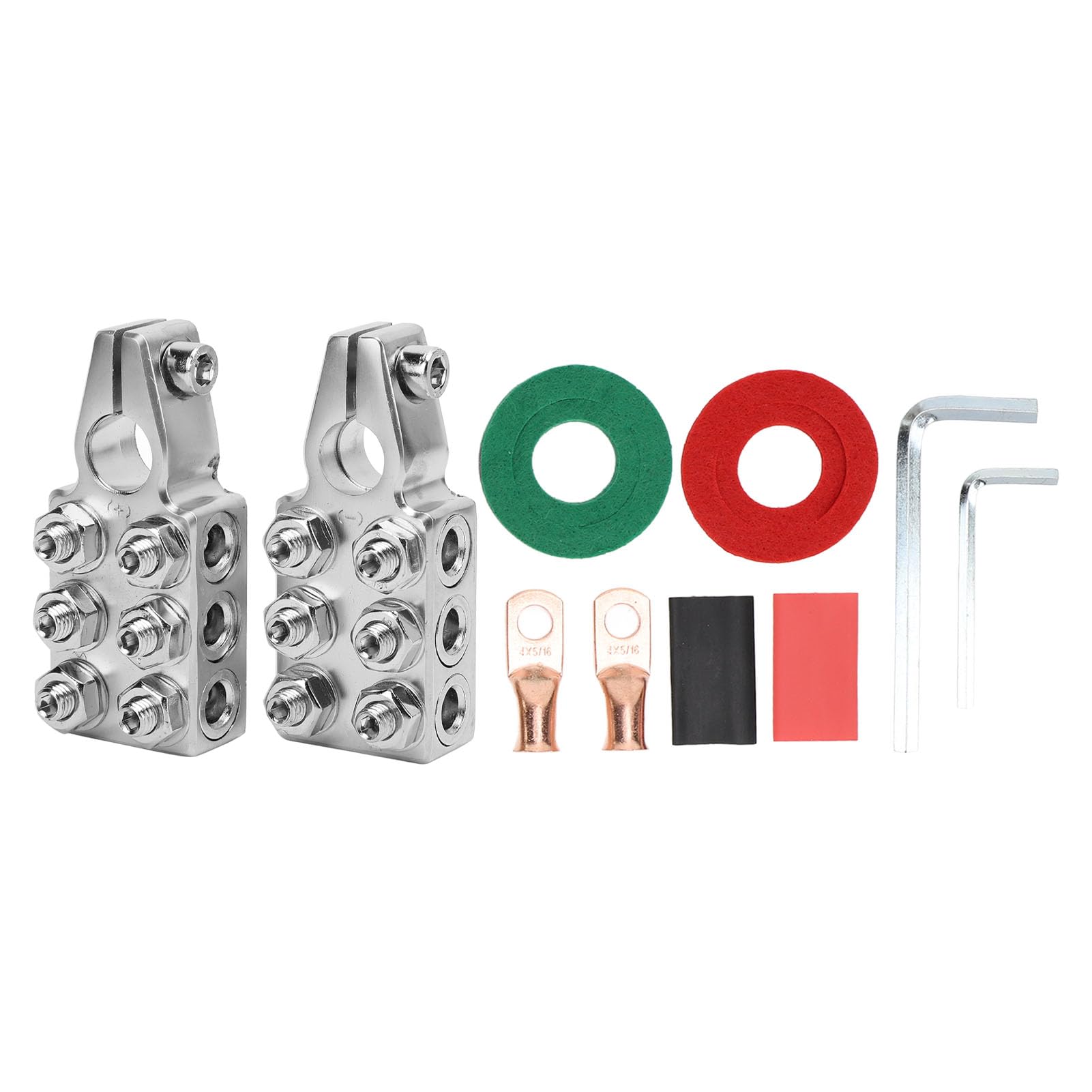 Battery Terminals, Battery Terminal Connectors Top Post Clamps, 12 Way, SAE DIN EN Tapered Post, Multi Cable Distribution