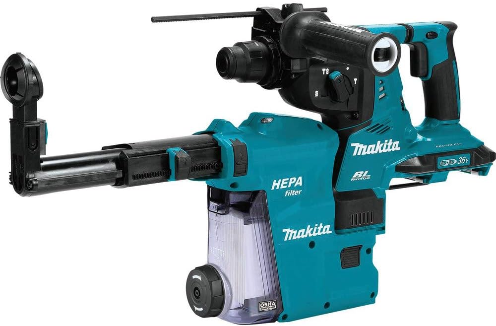 Makita XRH10ZW 18V X2 LXT® (36V) Brushless Cordless 1-1/8" AVT® Rotary Hammer, accepts SDS-PLUS bits w/Extractor, AFT®, AWS™ Capable, Tool Only