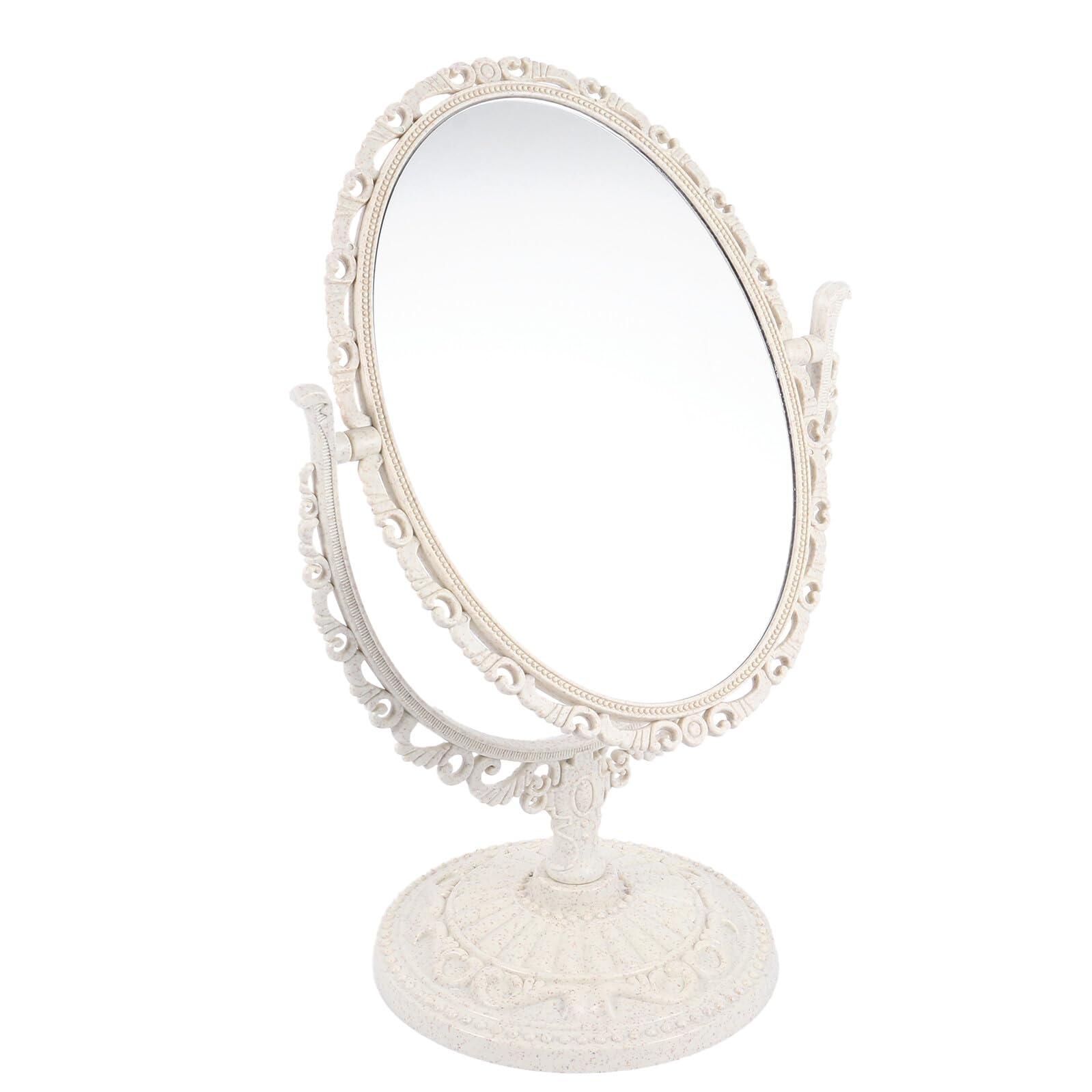 Miroir de maquillage vintage rotatif et stable pour appliquer ses soins de peau avec précision