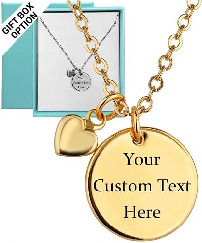Custom Name Necklace for Women, Double-Sided Engraved Pendant