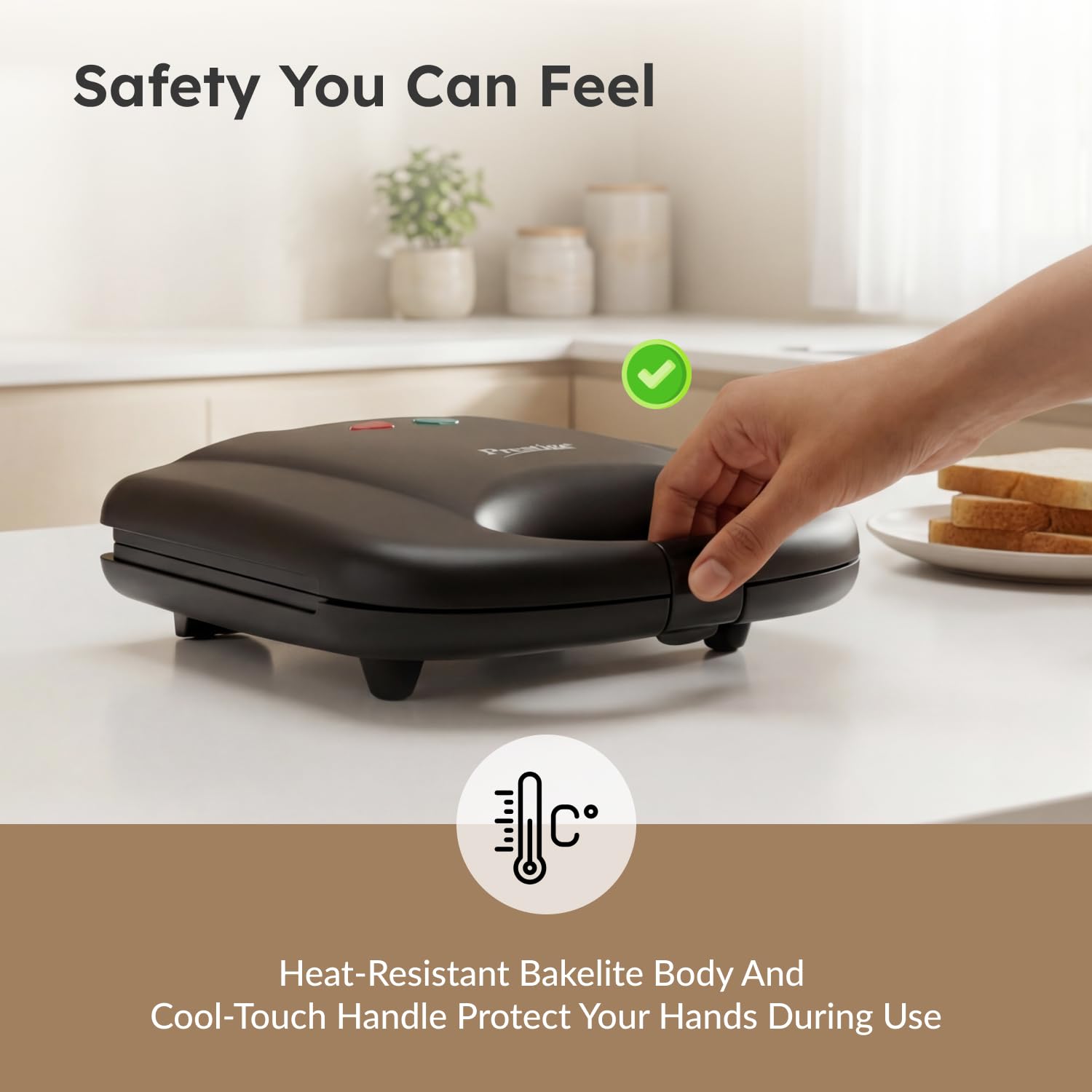 Prestige PSMFB 800 W Sandwich Toaster with sandwich plates|Makes multi-layered sandwiches|Black|1 year warranty 3