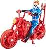 Marvel Hasbro Legends Series Retro 375 Collection Ghost Rider 9.5 CM Action Figures, Includes Vehicle, Multicolor, F6544