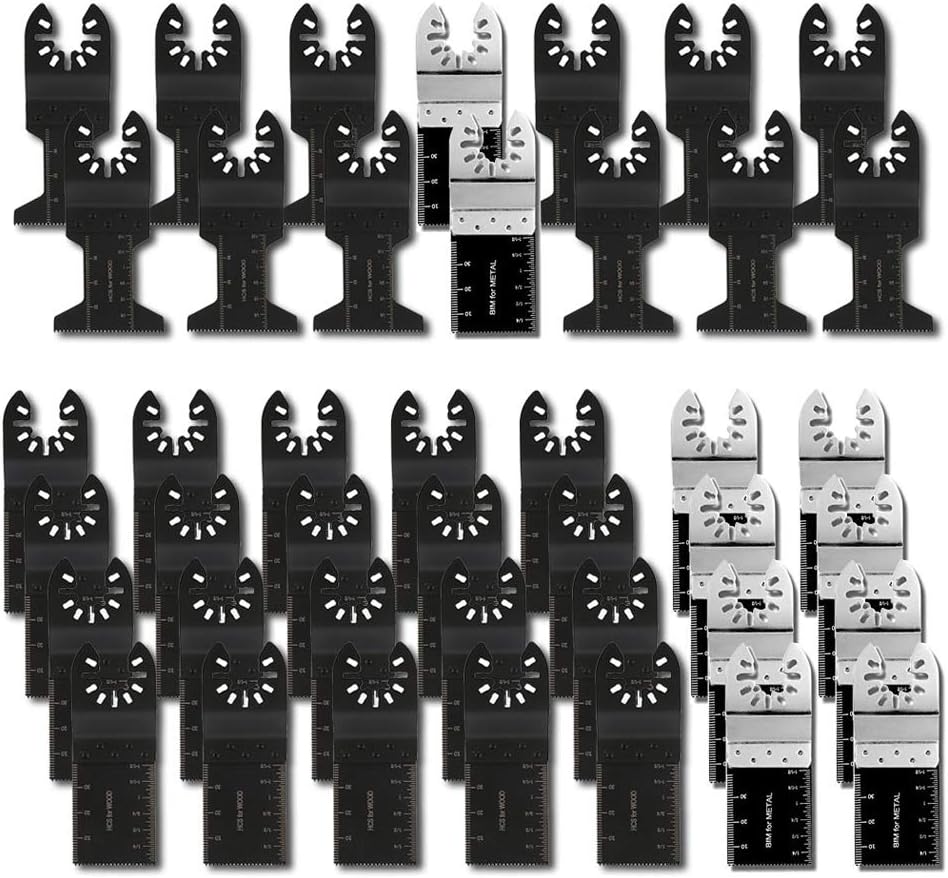50X Pro Bi-Metal/Wood/Plastic Oscillating Saw Blades Multitool Quick Release Blade for Fein Multimaster Bosch Porter Rockwell Cable Black & Decker Bosch Craftsman Dremel Chicago
