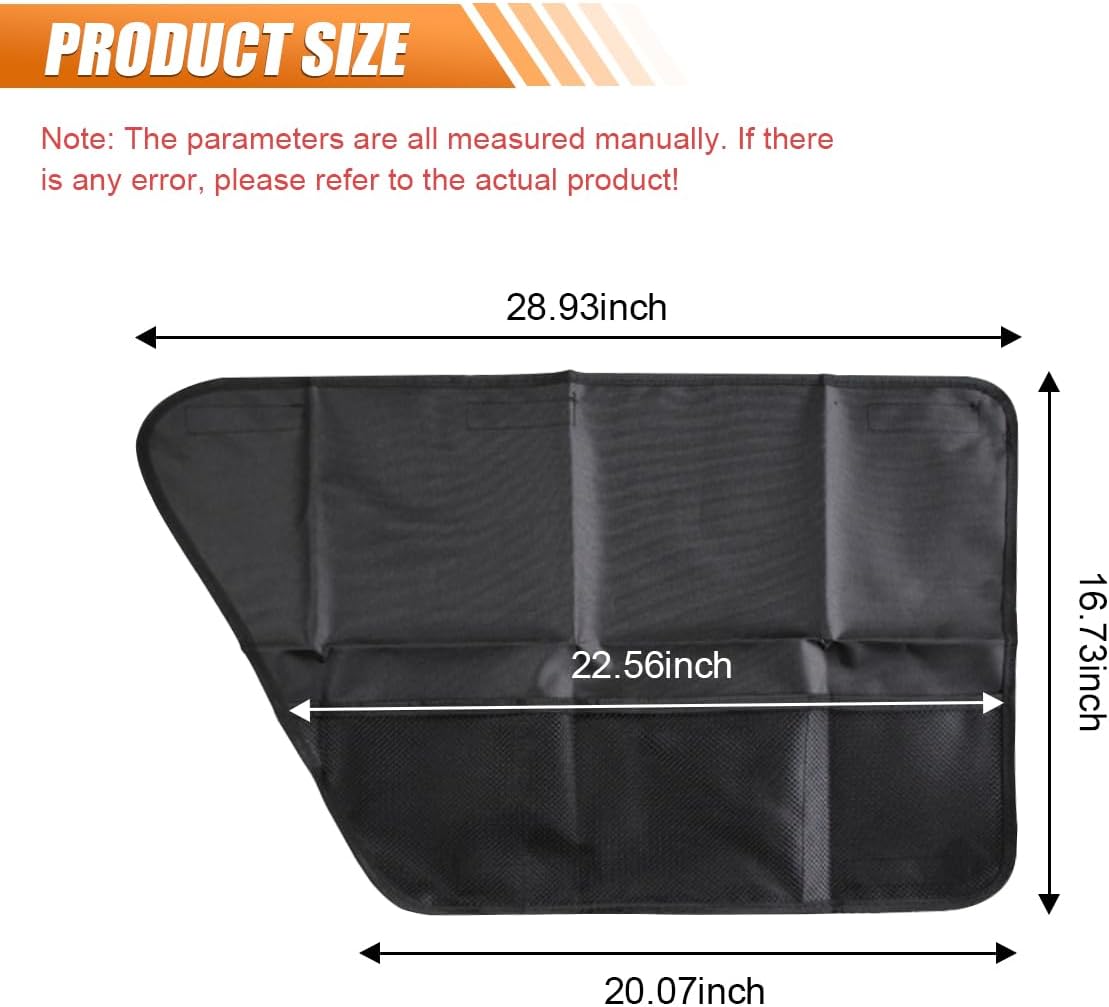 BDZMC 2PCS Car Door Protectors for Dogs, Waterproof Car Door Window Pet Protection Cover, Car Door Guard Accessories, Prevent Pets from Scratchproof, Car Door Cover with Net Storage Pocket