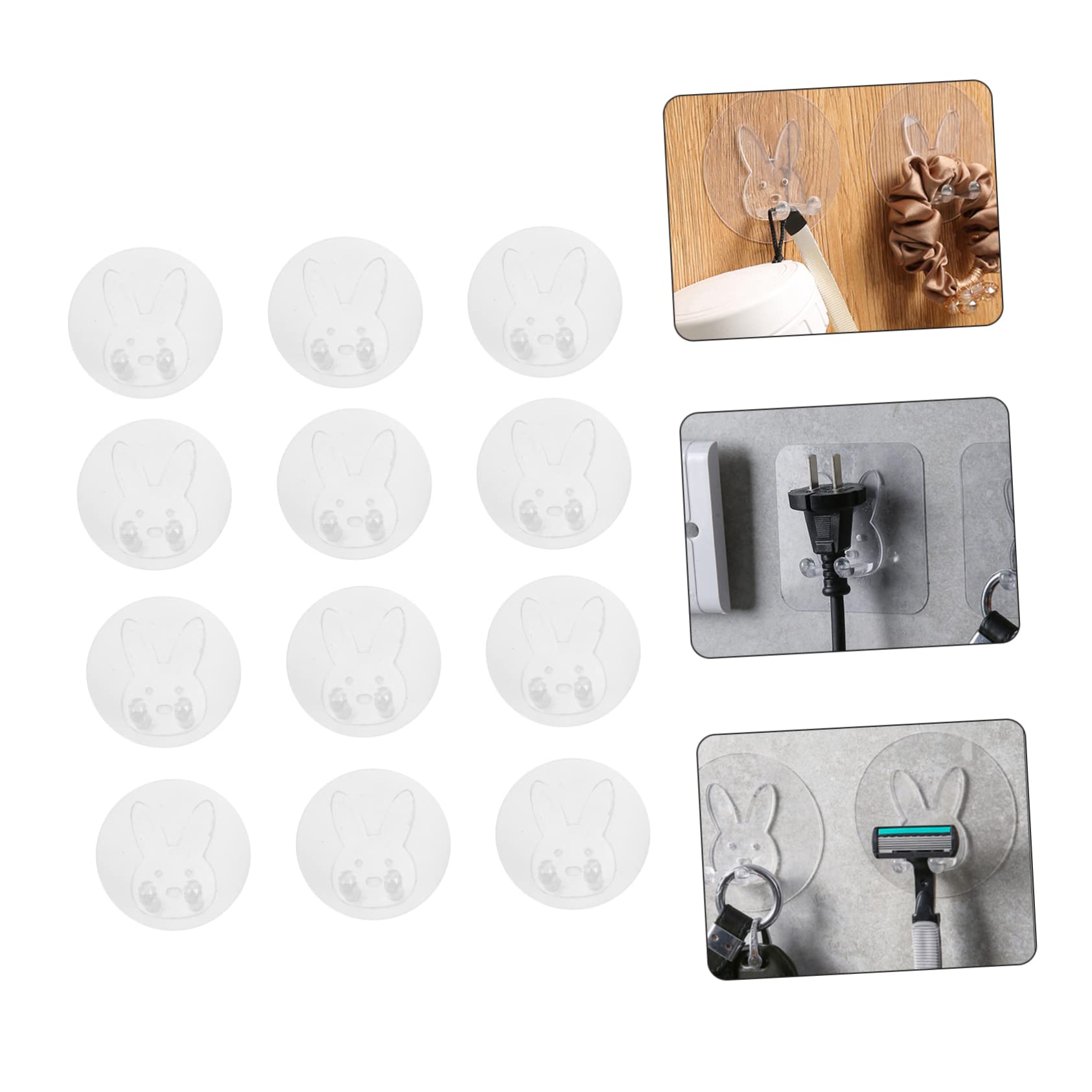 ABOOFAN 60piezas Ganchos De Pared De Transparentes Autoadhesivos De Perfectos Para Organización y Decoración Cocina Baño y Dormitorio