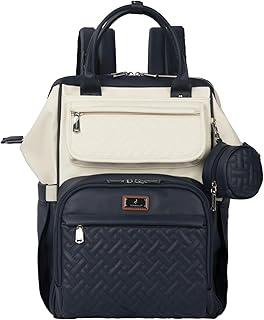 BabbleRoo Changing Bag Backpack, Large Baby Nappy Changing Diaper Bags Travel Back Pack with Changing Pad & Stroller Straps & Pacifier Holder for Moms and Dads
