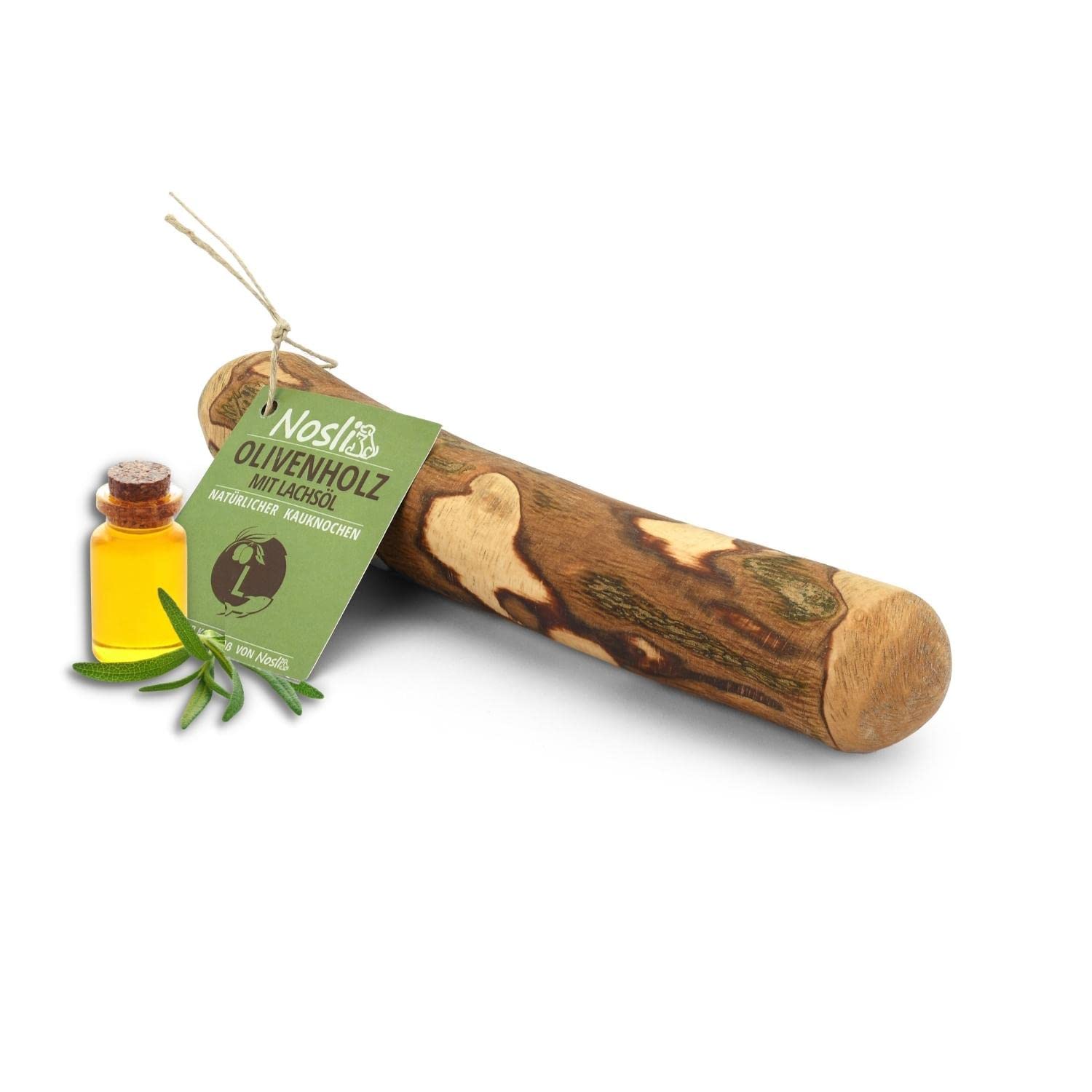 Bois d'olivier pour chien avec huile de saumon • Bois à mâcher de qualité supérieure comme jouet pour chien • Bâton à mâcher en bois • Lot de 3 bâtons de mâcher L 221-450 g