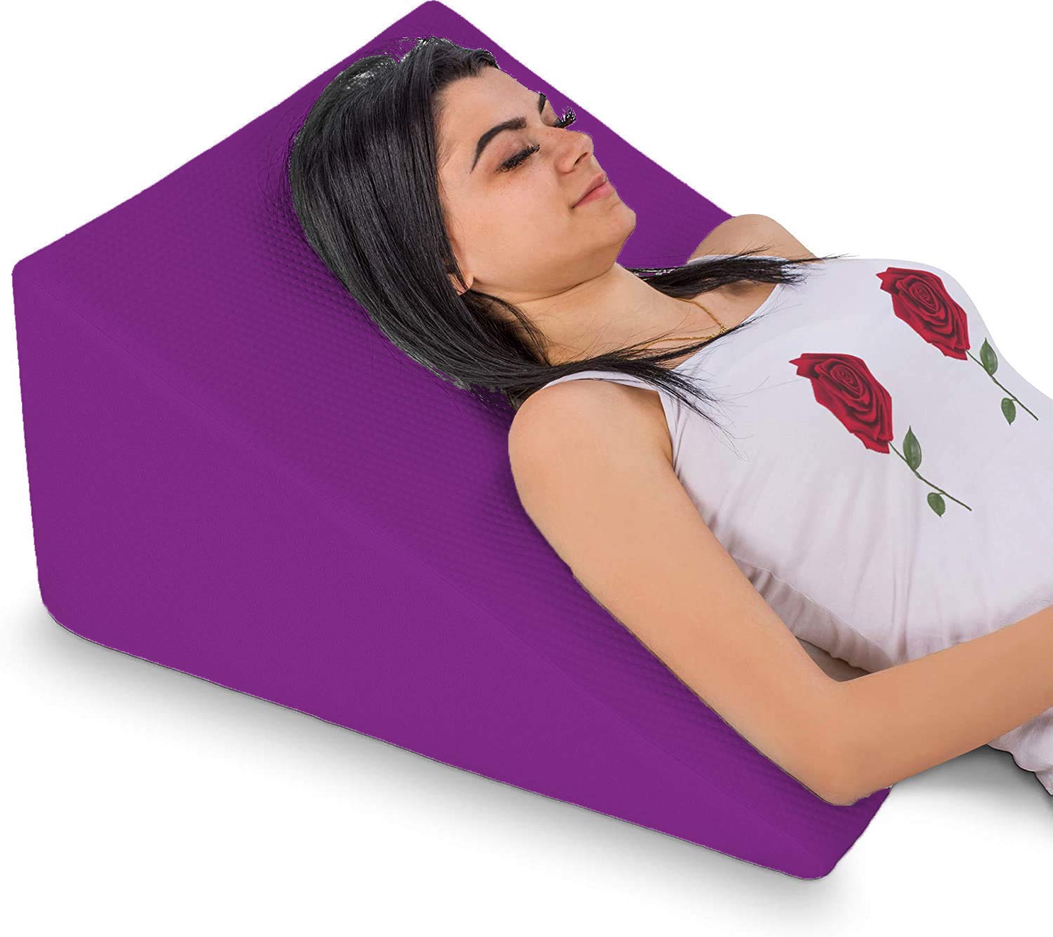 PumPum Bed Wedge Pillow with Memory Foam Top Reduce Back Pain