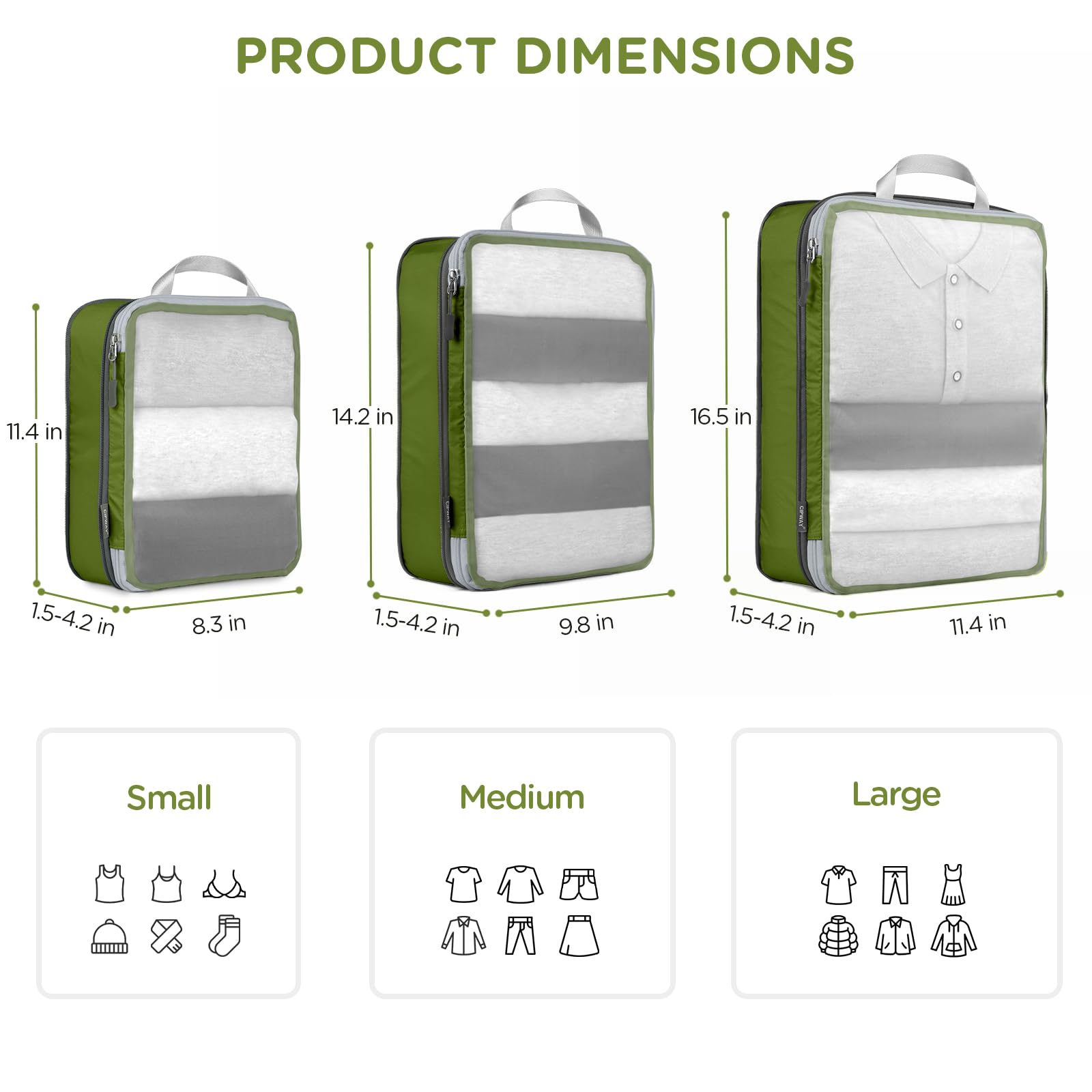 Cubi Di Imballaggio A Compressione Doppio Strato Per Viaggio - Set Da 5 Organizer Per Valigia, Blù, Taglia L