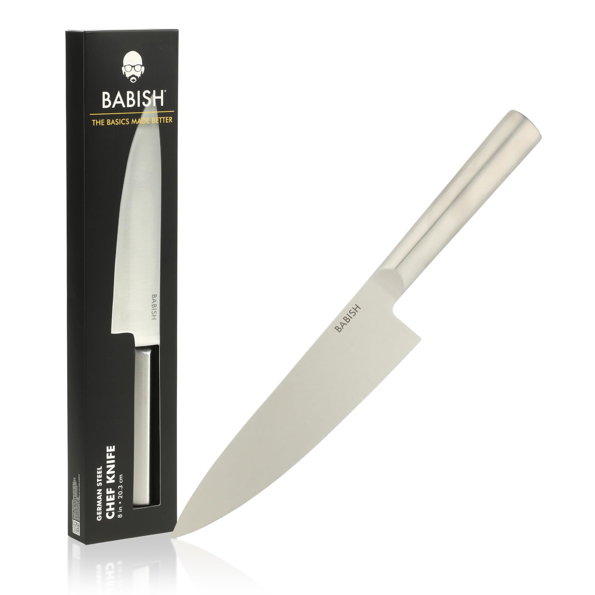 Babish 8-Inch Chef Knife – High-Carbon 1.4116 German Steel Kitchen Knife, Full-Tang Razor Sharp Chef’s Blade for Chopping, Slicing, Dicing &amp; Everyday Prep