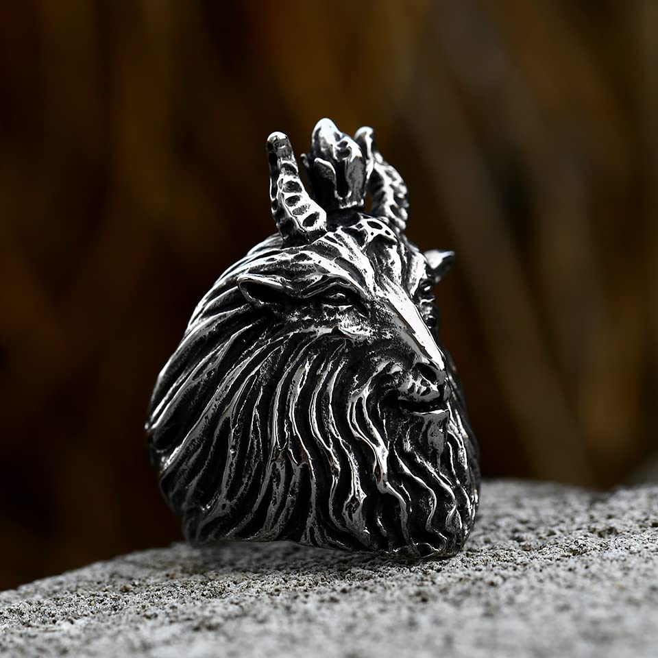 Image of Death Skull Ring for Men Stainless Steel Jewelry Biker Rings Scary Death Ring Skull for Gifts