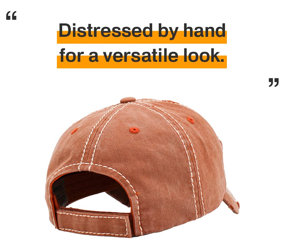 Image of KBETHOS Vintage Washed Distressed Cotton Dad Hat Baseball Cap Adjustable Polo Trucker Unisex Style Headwear