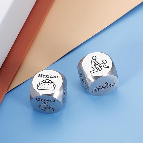 Miniatura 6 de Dados de aniversario para él, ella, divertidos dados de decisión de comida para parejas, novio, novia, despedida de soltera, día de San Valentín,
