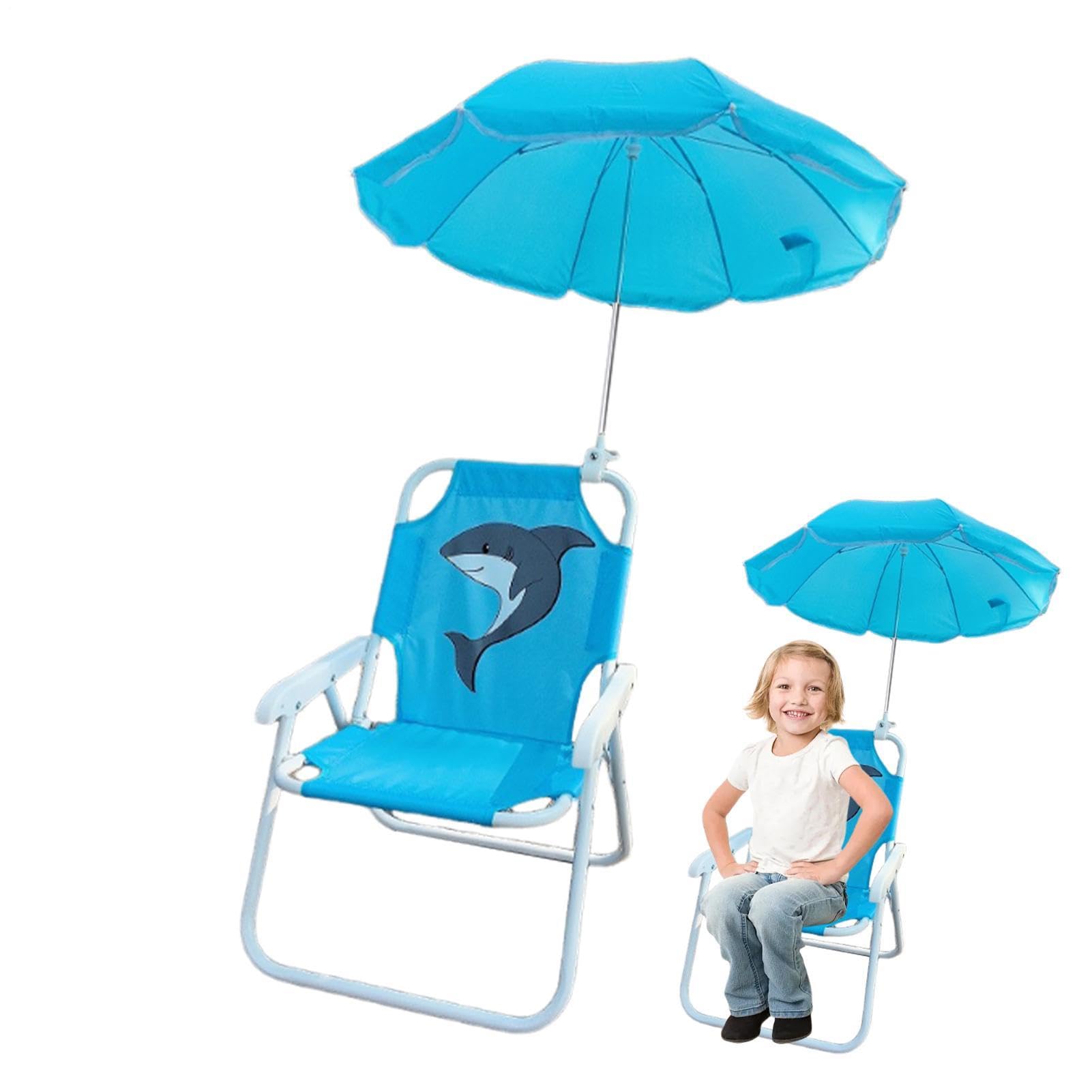 Genérico Silla de Camping Infantil con Sombrilla | Silla De con Sombrilla Incluida,Asiento Portátil para Exterior, Jardín, Piscina Y Picnic