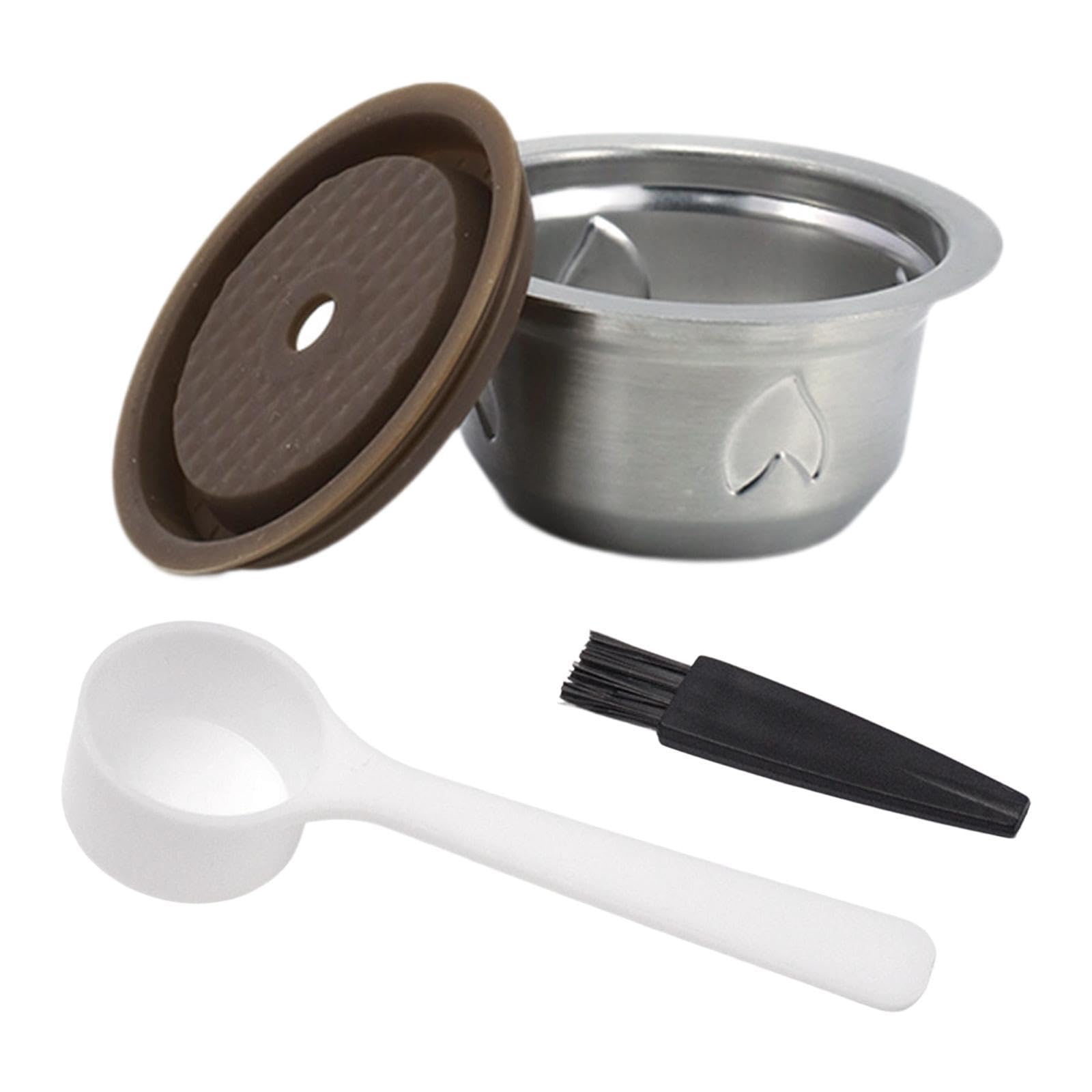 perfk Juego de cápsulas de café reutilizables, cápsula multiusos de acero inoxidable, taza de filtro de regalo, cápsulas de café rellenables, accesorios, 230 Ml